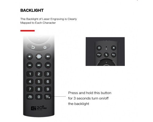 Пульт ДУ с гироскопом и подсветкой Air Mouse G20BTS Pro Bluetooth 5.0