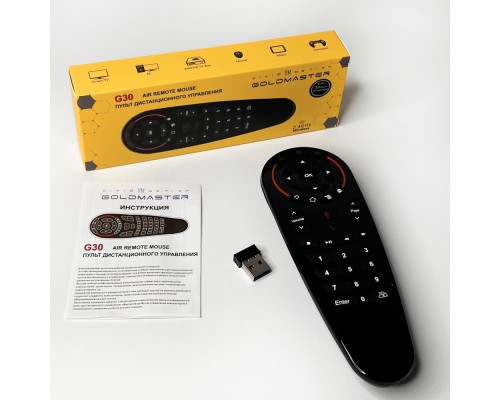 Пульт ДУ Air Mouse GoldMaster G30 c гироскопом, микрофоном и ИК-обучением, Беспроводной голосовой пульт для Android TV Box, RUS инструкция