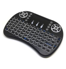  Мини клавиатура беспроводная Backlit с подсветкой и тачпадом, USB, с аккумулятором. Ru/En