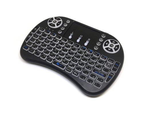  Мини клавиатура беспроводная Backlit с подсветкой и тачпадом, USB, с аккумулятором. Ru/En