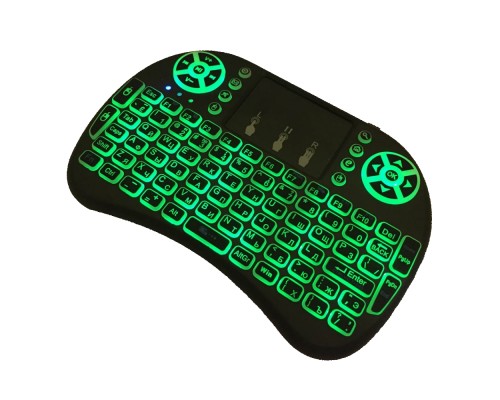  Мини клавиатура беспроводная Backlit с подсветкой и тачпадом, USB, с аккумулятором. Ru/En