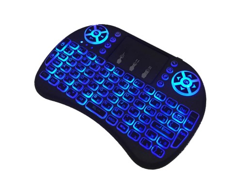  Мини клавиатура беспроводная Backlit с подсветкой и тачпадом, USB, с аккумулятором. Ru/En