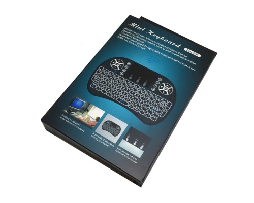  Мини клавиатура беспроводная Backlit с подсветкой и тачпадом, USB, с аккумулятором. Ru/En