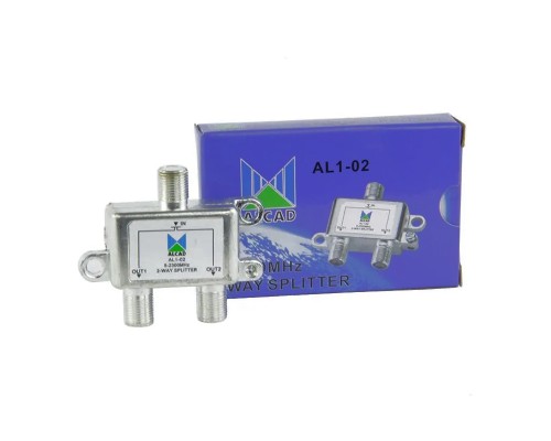 Alcad AL1-02 сплиттер, делитель на 2 выхода с проходом питания