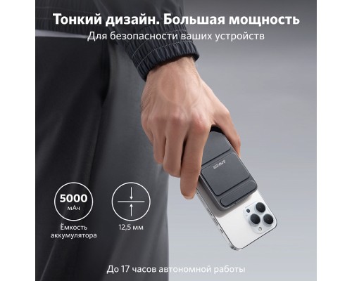 Внешний аккумулятор Anker 622 Magnetic Wireless Battery MagGo 5000mAh черный (A1611611)