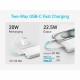 Powerbank Anker (A1257) 10000mAh 1USB/2C с проводом Type-C белый