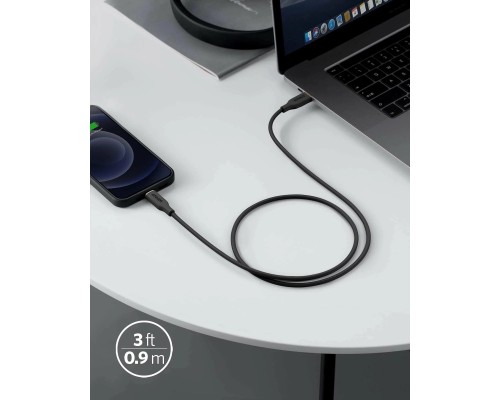 Кабель Anker 641 PowerLine III USB-C to Lightning Cable 0.9m (Flow, Silicone) черный (A8662P11)