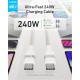 Кабель Anker Ultra-Soft Cable 240W USB-C to USB-C A82E 0,9 м (A82E2621) белый
