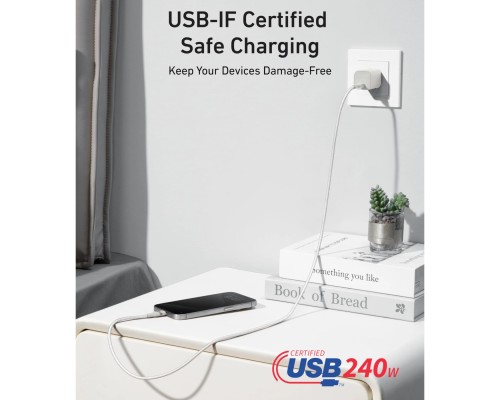 Кабель Anker Ultra-Soft Cable 240W USB-C to USB-C A82E 0,9 м (A82E2621) белый
