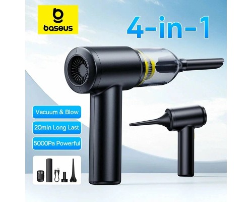 Автомобильный пылесос Baseus AT Car Vacuum Cleaner 4 in 1 (5000pa), беспроводной, черный