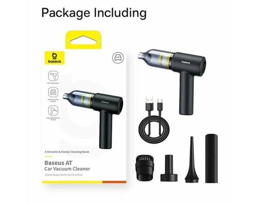 Автомобильный пылесос Baseus AT Car Vacuum Cleaner 4 in 1 (5000pa), беспроводной, черный