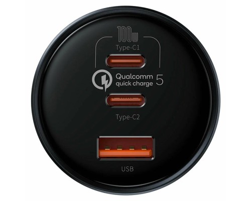 Автомобильная зарядка Baseus Qualcomm Quick Charge 5 160W с кабелем Type-C to Type-C 1m (TZCCZM-0G)