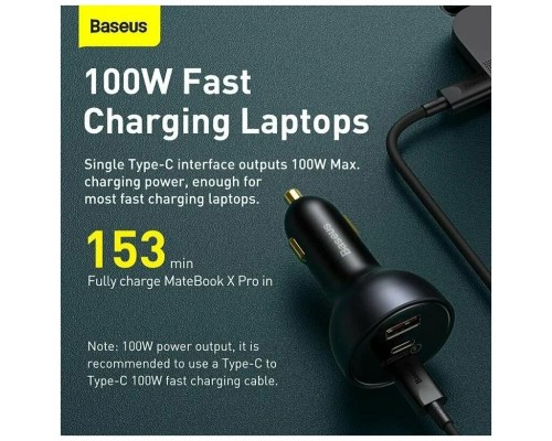 Автомобильная зарядка Baseus Qualcomm Quick Charge 5 160W с кабелем Type-C to Type-C 1m (TZCCZM-0G)
