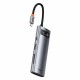 USB-концентратор, хаб Baseus Metal Gleam Series 7-in-1 Multifunctional Type-C HUB Adapter Gray (WKWG020113)