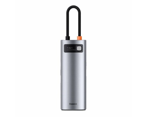 USB-концентратор, хаб Baseus Metal Gleam Series 7-in-1 Multifunctional Type-C HUB Adapter Gray (WKWG020113)