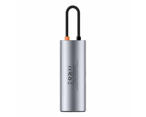 USB-концентратор, хаб Baseus Metal Gleam Series 7-in-1 Multifunctional Type-C HUB Adapter Gray (WKWG020113)