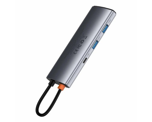 USB-концентратор, хаб Baseus Metal Gleam Series 7-in-1 Multifunctional Type-C HUB Adapter Gray (WKWG020113)