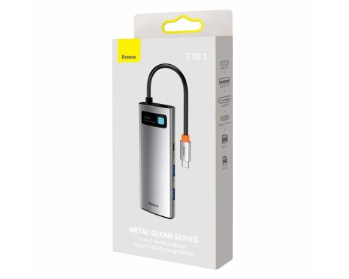 USB-концентратор, хаб Baseus Metal Gleam Series 7-in-1 Multifunctional Type-C HUB Adapter Gray (WKWG020113)
