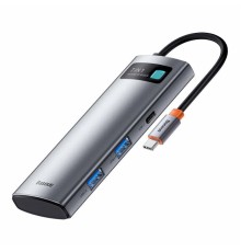 USB-концентратор, хаб Baseus Metal Gleam Series 7-in-1 Multifunctional Type-C HUB Adapter Gray (WKWG020113)