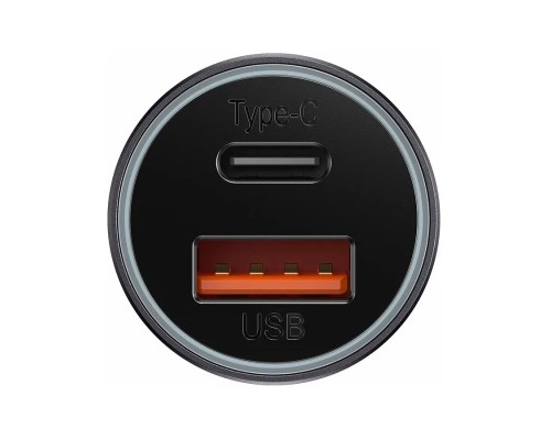 Автомобильная зарядка Baseus Golden Contactor Max Dual Fast Charger, темно-серый (CGJM000113) 