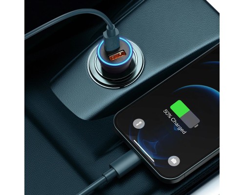 Автомобильная зарядка Baseus Golden Contactor Max Dual Fast Charger, темно-серый (CGJM000113) 