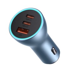 Автомобильная зарядка Baseus, с USB + 2 Type-C, 65W, темно-серый (CGJP010013) 