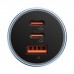 Автомобильная зарядка Baseus, с USB + 2 Type-C, 65W, темно-серый (CGJP010013)