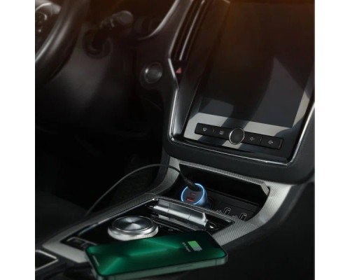 Автомобильная зарядка Baseus, с USB + 2 Type-C, 65W, темно-серый (CGJP010013) 