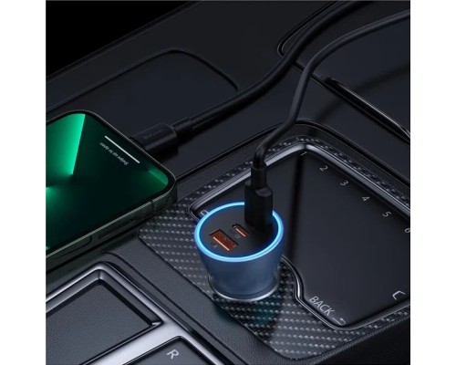 Автомобильная зарядка Baseus, с USB + 2 Type-C, 65W, темно-серый (CGJP010013) 