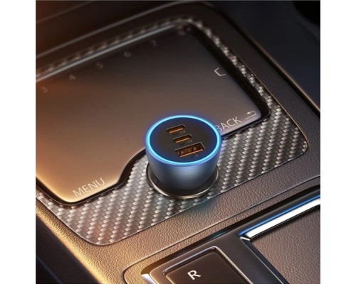 Автомобильная зарядка Baseus, с USB + 2 Type-C, 65W, темно-серый (CGJP010013) 