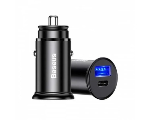 Автомобильная зарядка Baseus с USB и Type-C черная (CCALL-BS01)