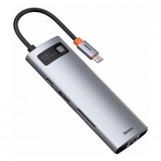 USB-концентратор, хаб Baseus Metal Gleam Series 8-in-1 Multifunctional Type-C HUB Docking Station Gray (CAHUB-CV0G)