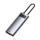 USB-концентратор Baseus Metal Gleam Series 6-in-1 (CAHUB-CW0G), USB Type-C - 3×USB3.0, HDMI, USB Type-C, RJ45, Space Grey