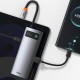 USB-концентратор Baseus Metal Gleam Series 6-in-1 (CAHUB-CW0G), USB Type-C - 3×USB3.0, HDMI, USB Type-C, RJ45, Space Grey