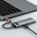 USB-концентратор Baseus Metal Gleam Series 6-in-1 (CAHUB-CW0G), USB Type-C - 3×USB3.0, HDMI, USB Type-C, RJ45, Space Grey