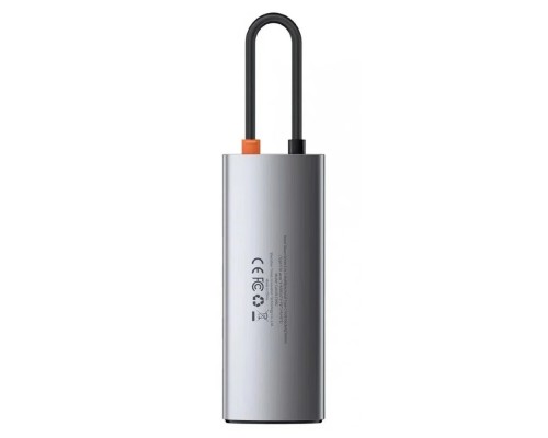 USB-концентратор Baseus Metal Gleam Series 6-in-1 (CAHUB-CW0G), USB Type-C - 3×USB3.0, HDMI, USB Type-C, RJ45, Space Grey