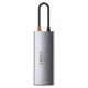 USB-концентратор Baseus Metal Gleam Series 6-in-1 (CAHUB-CW0G), USB Type-C - 3×USB3.0, HDMI, USB Type-C, RJ45, Space Grey