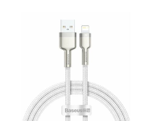 Кабель Baseus Cafule Metal Data Cable USB - Lightning (CALJK-A02) 1м белый/розовое золото