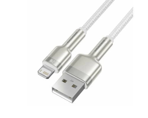 Кабель Baseus Cafule Metal Data Cable USB - Lightning (CALJK-A02) 1м белый/розовое золото
