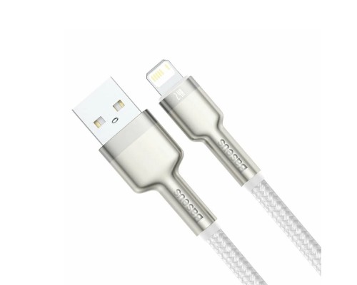 Кабель Baseus Cafule Metal Data Cable USB - Lightning (CALJK-A02) 1м белый/розовое золото