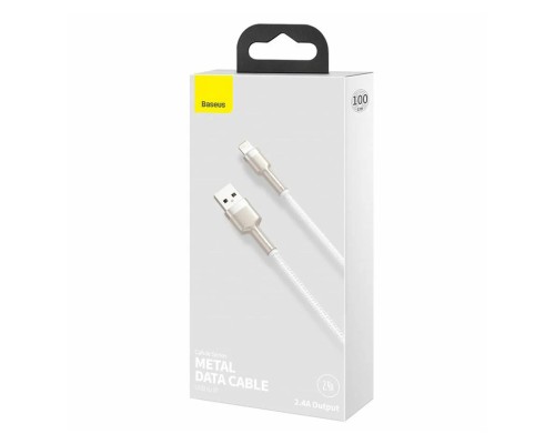 Кабель Baseus Cafule Metal Data Cable USB - Lightning (CALJK-A02) 1м белый/розовое золото
