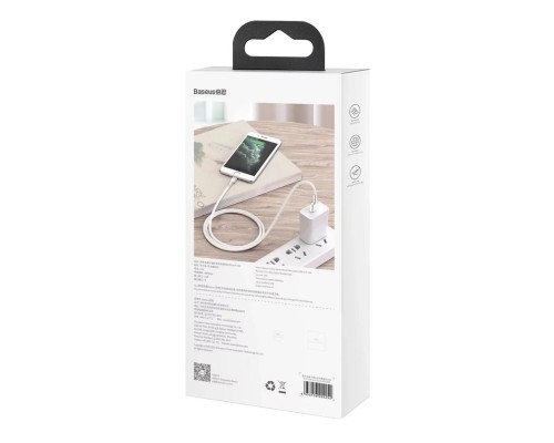 Кабель Baseus Cafule Metal Data Cable USB - Lightning (CALJK-A02) 1м белый/розовое золото