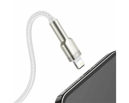 Кабель Baseus Cafule Metal Data Cable USB - Lightning (CALJK-A02) 1м белый/розовое золото