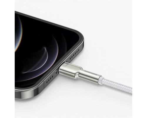 Кабель Baseus Cafule Metal Data Cable USB - Lightning (CALJK-A02) 1м белый/розовое золото