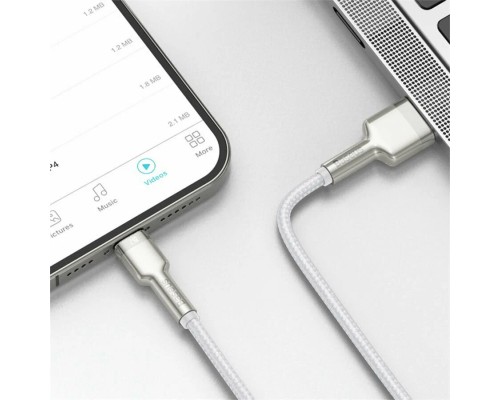 Кабель Baseus Cafule Metal Data Cable USB - Lightning (CALJK-A02) 1м белый/розовое золото
