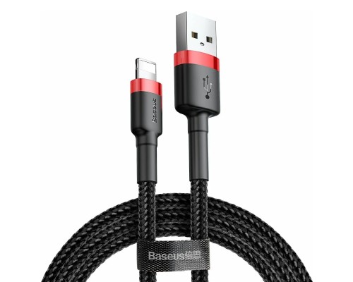 Кабель Baseus Cafule USB - Lightning (CALKLF-B19) 1м, черный/красный