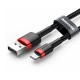 Кабель Baseus Cafule USB - Lightning (CALKLF-B19) 1м, черный/красный