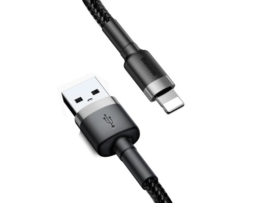 Кабель Baseus Cafule USB - Lightning (CALKLF-BG1) 1м, черный/серый
