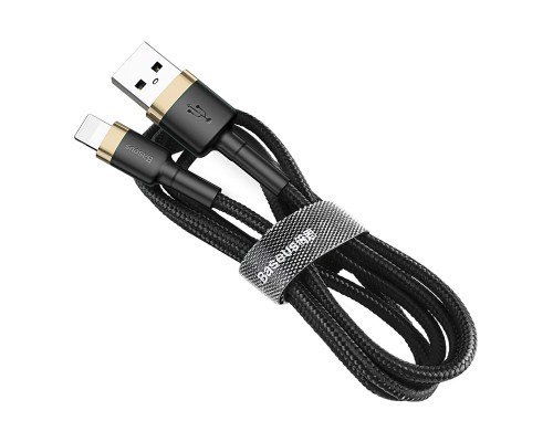 Кабель Baseus Cafule USB - Lightning (CALKLF-BV1) 1м черный/золотистый