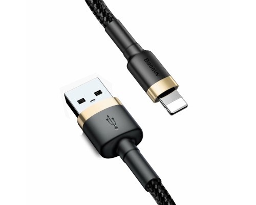 Кабель Baseus Cafule USB - Lightning (CALKLF-BV1) 1м черный/золотистый